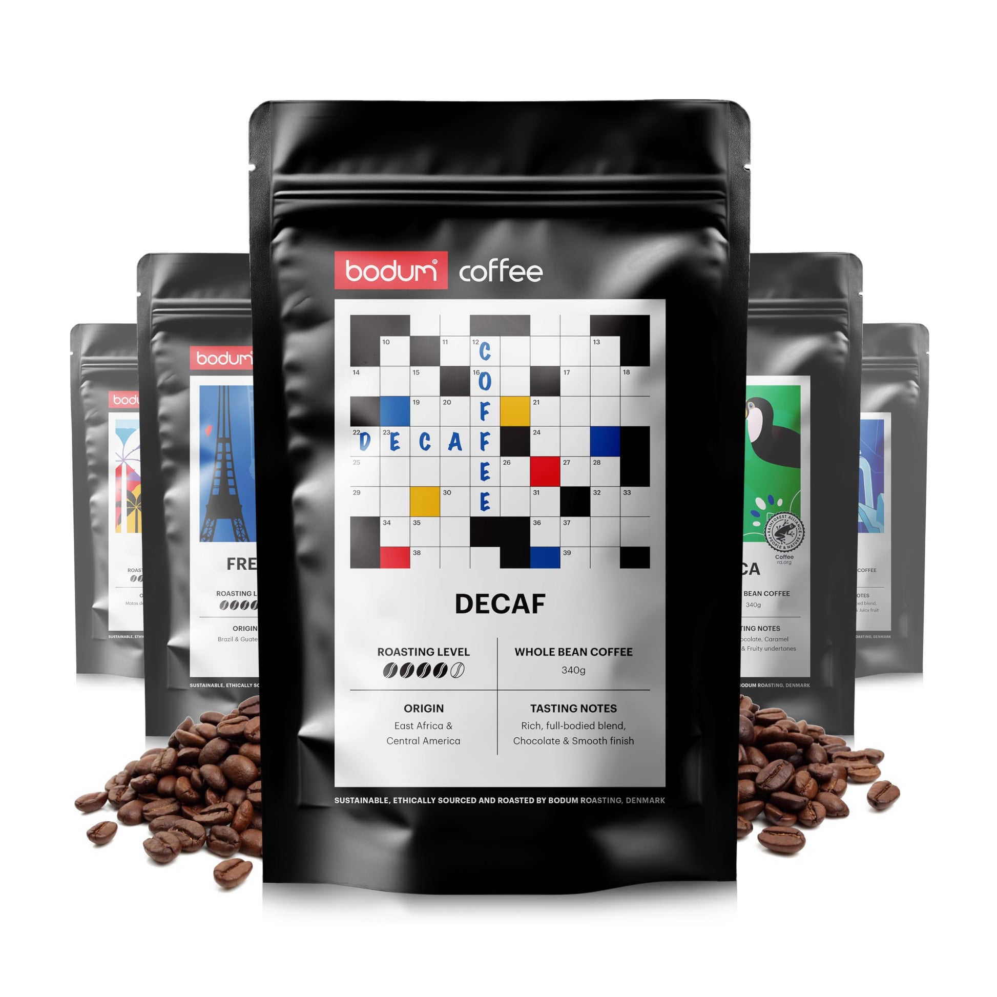 Bodum Decaf Coffee, Whole Bean, 12oz (340g) - Roasted in Denmark