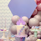 EONNCNT Castle Cake Topper - Purple Glitter Cardboard Birthday Decoration, 6.3x8.7