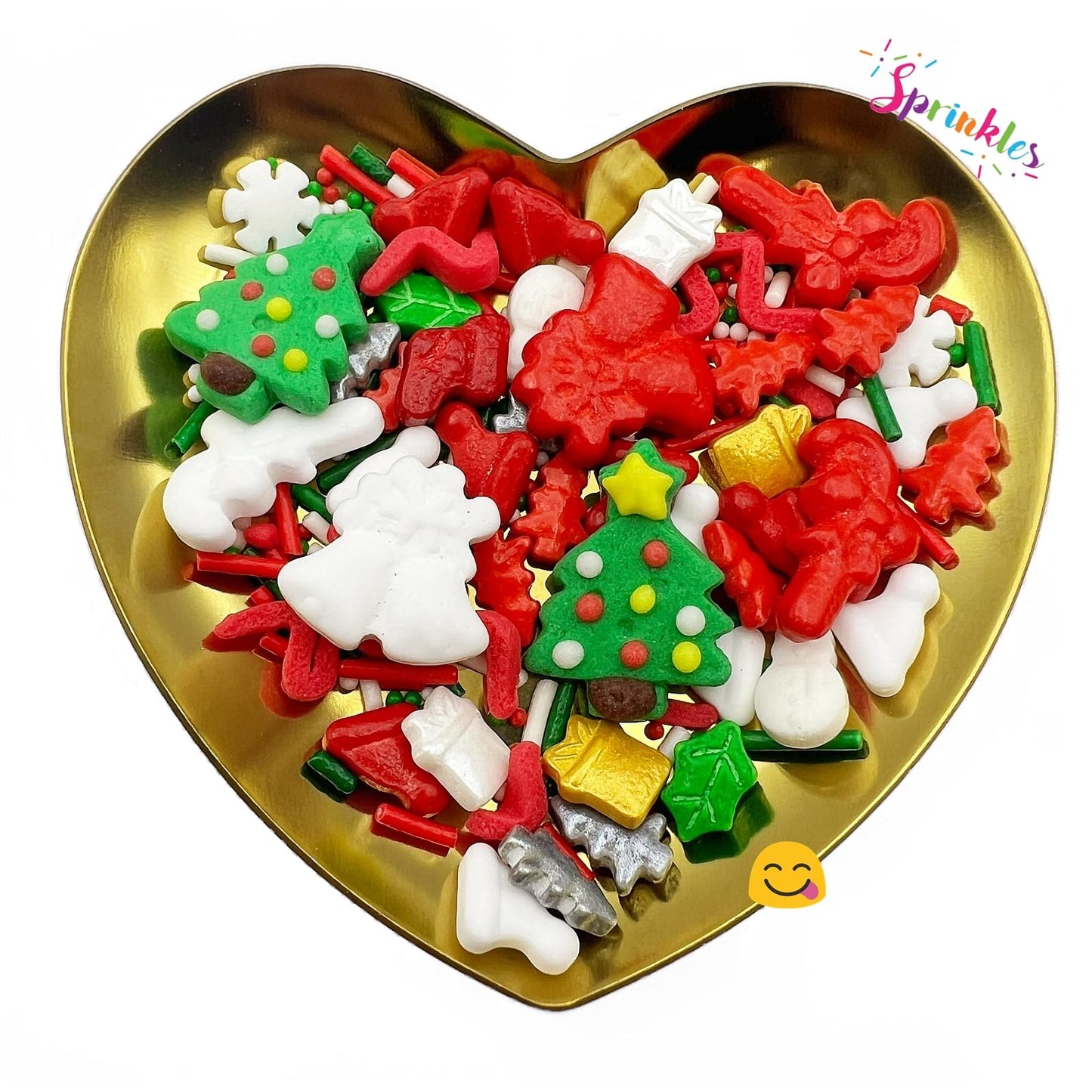 Se Si&Moos Christmas Sprinkles Mix Christmas Cookie Decorations Red Green And White Sprinkles For Cake Decorating Edible Holiday Cookie Decorations Baking Supplies For Holiday 3 Oz (2 Xmas Tree Toppers)