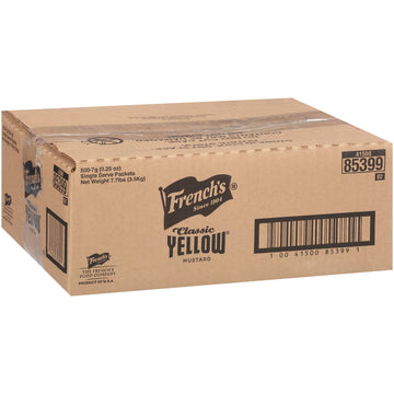 French'S Classic Yellow Mustard Single Serve Packets, 500 Count, 0.24 Fl Oz