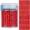 Sprinkles for Cake Decorating, 11Oz 6 Sizes Red Pearl Sprinkles for Cake Cupcake Ice Cream Donuts Cookie Baking Toppings