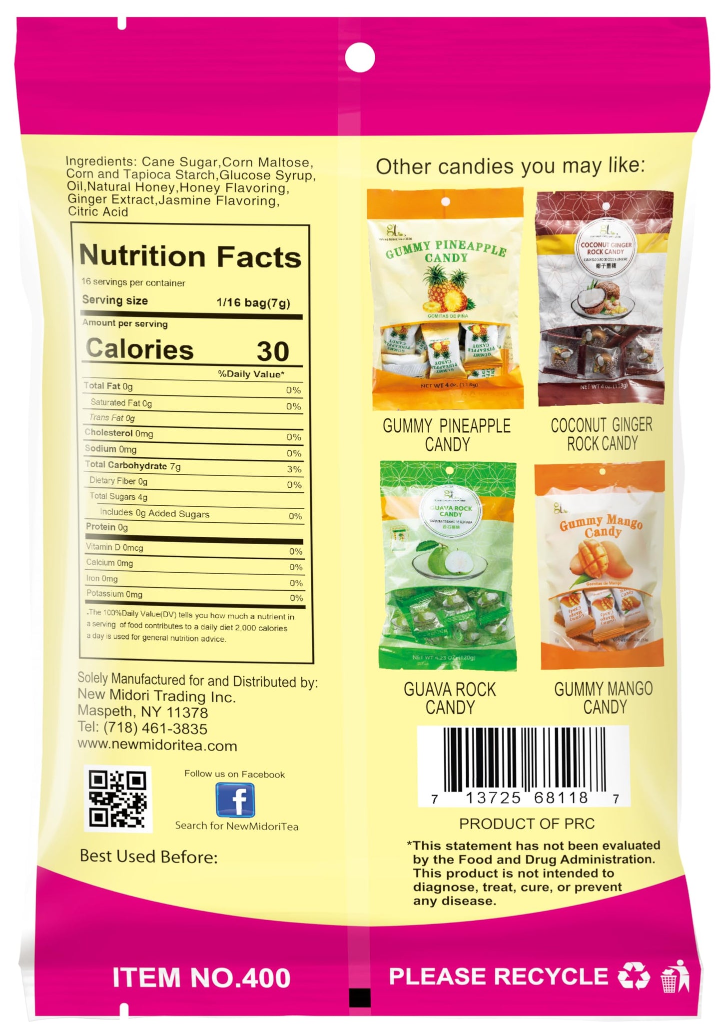 Honey Ginger Candy 9-Pack