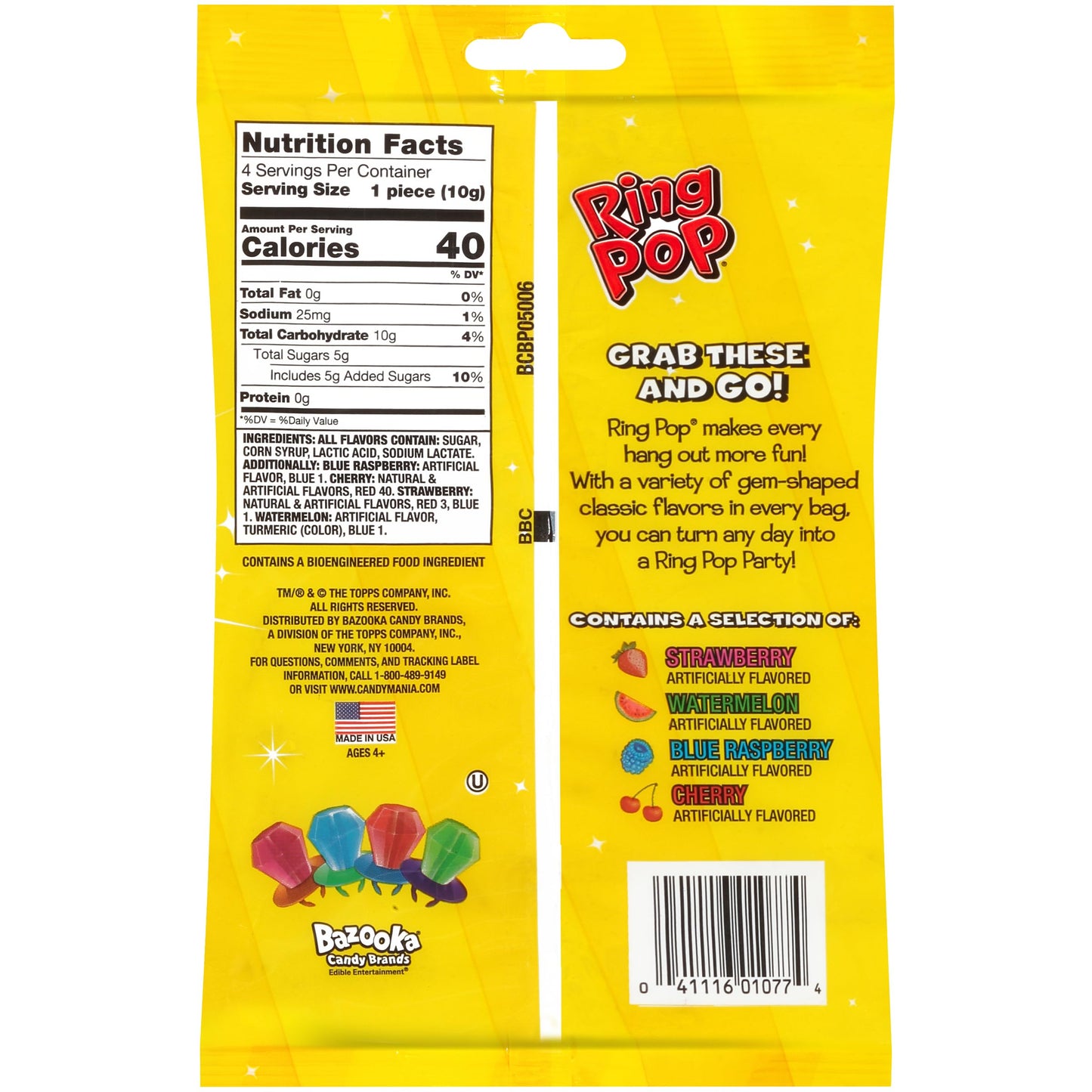 Ring Pop Candy 1.4Oz Bag (Pack Of 3)