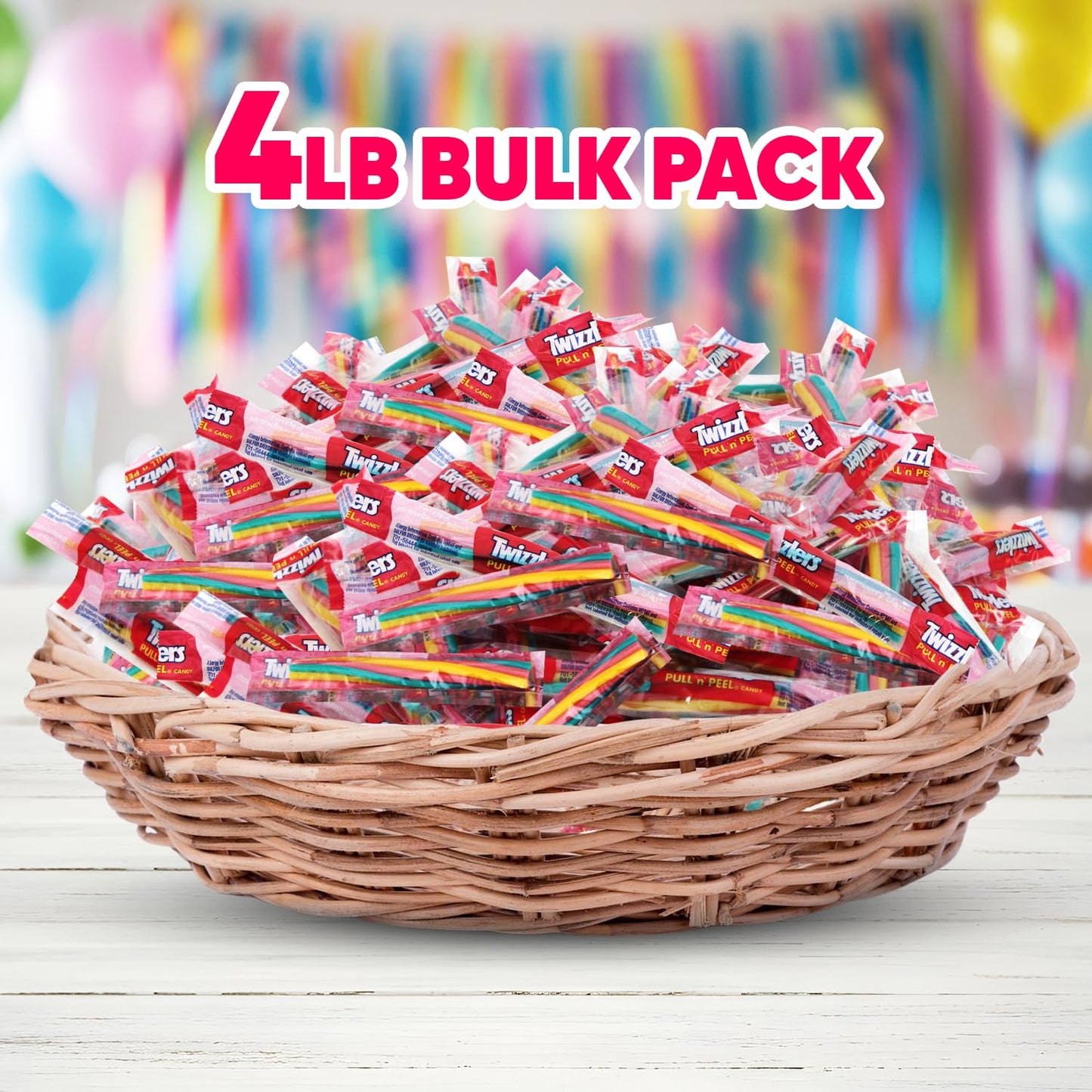 Twizzlersstrawberry Pull 'N' Peel Licorice - 4Lb Bulk Pack Of Individually Wrapped Candy For Parties, Office Snacks, School Even