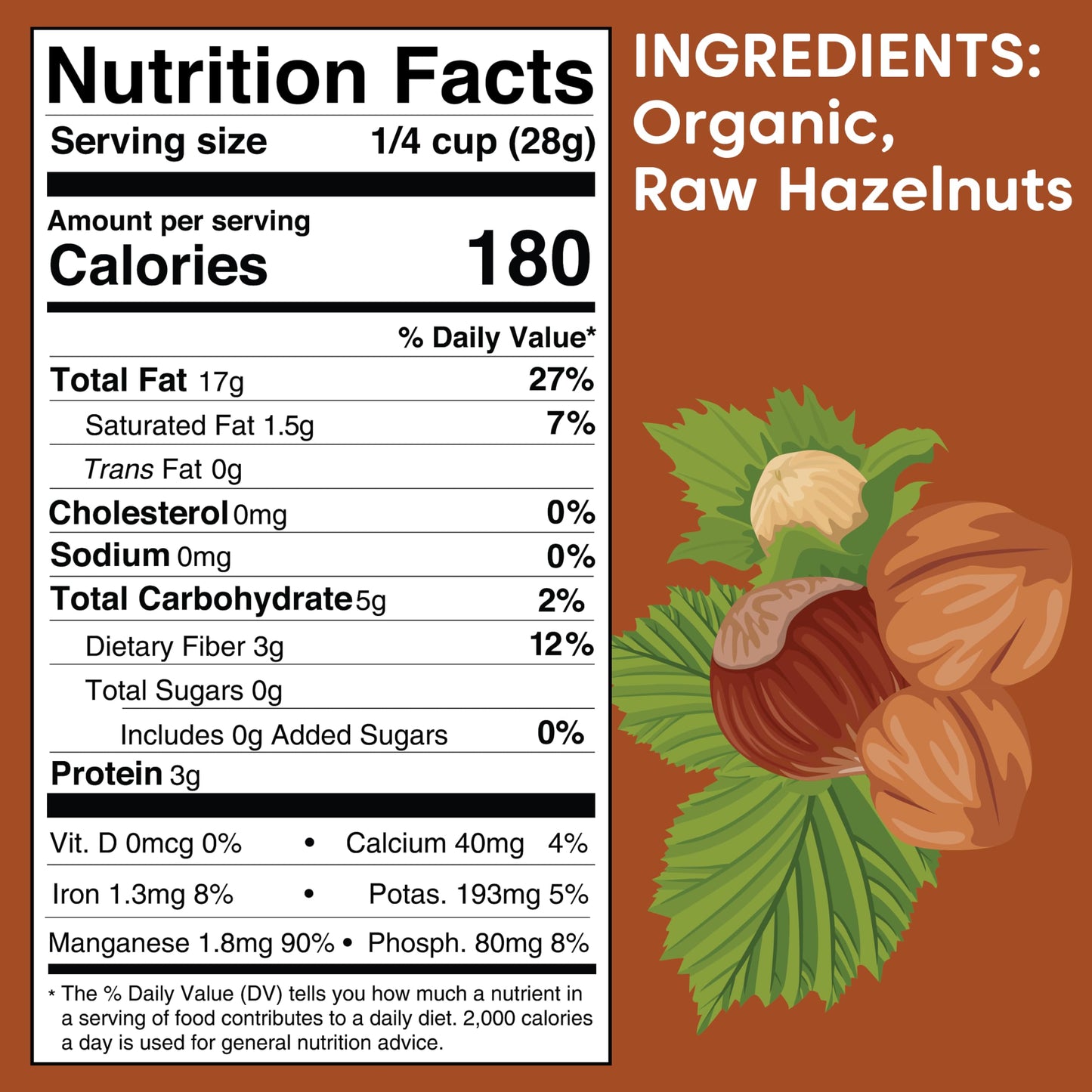 Wilderness Poets, Organic, Pacific Northwest-Grown Hazelnuts - Raw, Whole Nuts With Skins, No Shells. Bulk Size (80 Ounce - 5 Po