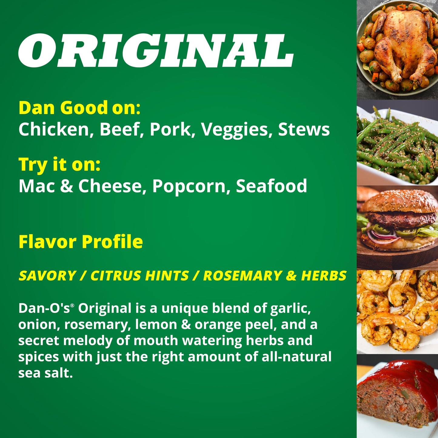Dan-Os Original Seasoning - All-Natural, 0 Sugar, 0 Calorie - 2.5 oz (Pack of 2)