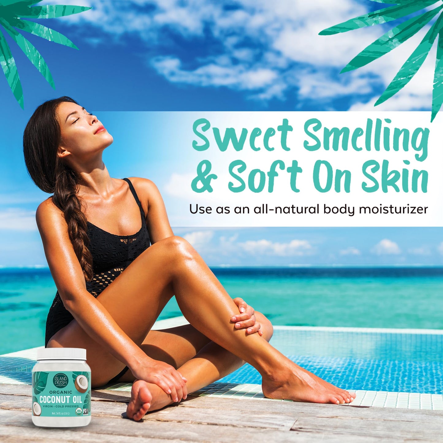 Island Fresh Organic Coconut Oil (54 Oz) - Organic Virgin Coconut Oil Great For Baking, Versatile Cooking Oil, Diy Hair Oil & Sk