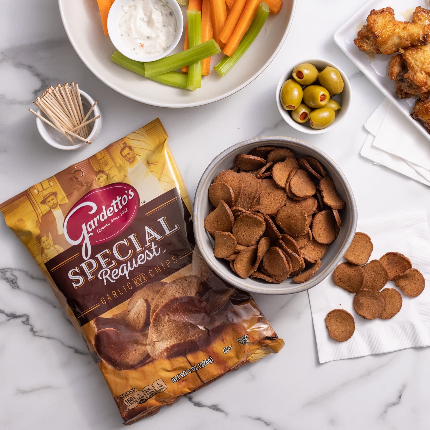 Gardetto'S Snack Mix, Roasted Garlic Rye Chips, 8 Oz (Pack Of 12)