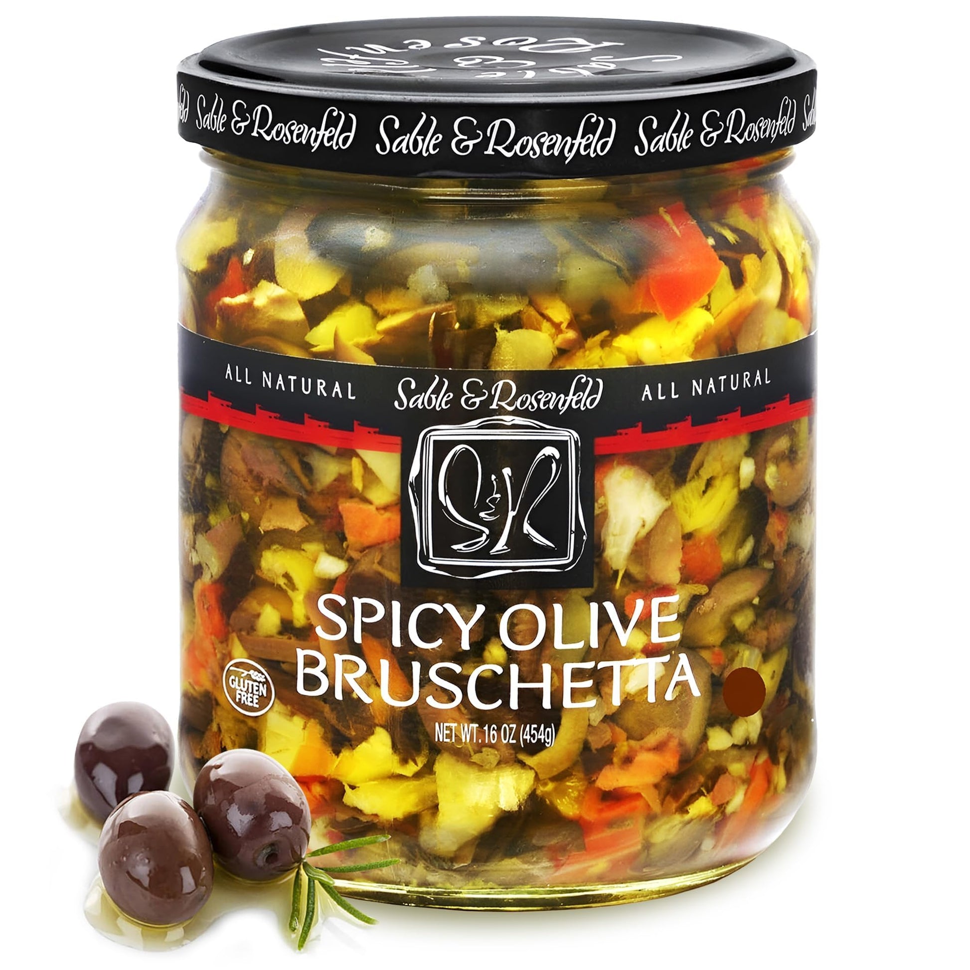 Sable & Rosenfeld Spicy Olive Bruschetta, Kalamata Sandwich Spread, 16 oz, Non-GMO, Gluten-Free
