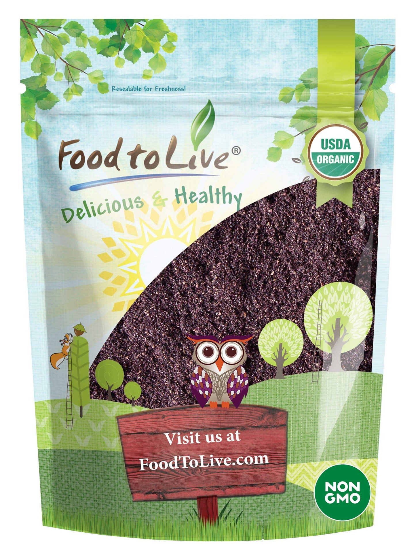 Food to Live Organic Maqui Berry Powder, 1 Pound - Non-GMO, Raw, 100% Pure, Vegan Superfood, No Added Sugar, Bulk, Rich in Iron,