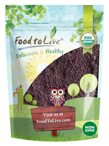 Food to Live Organic Maqui Berry Powder, 1 Pound - Non-GMO, Raw, 100% Pure, Vegan Superfood, No Added Sugar, Bulk, Rich in Iron,