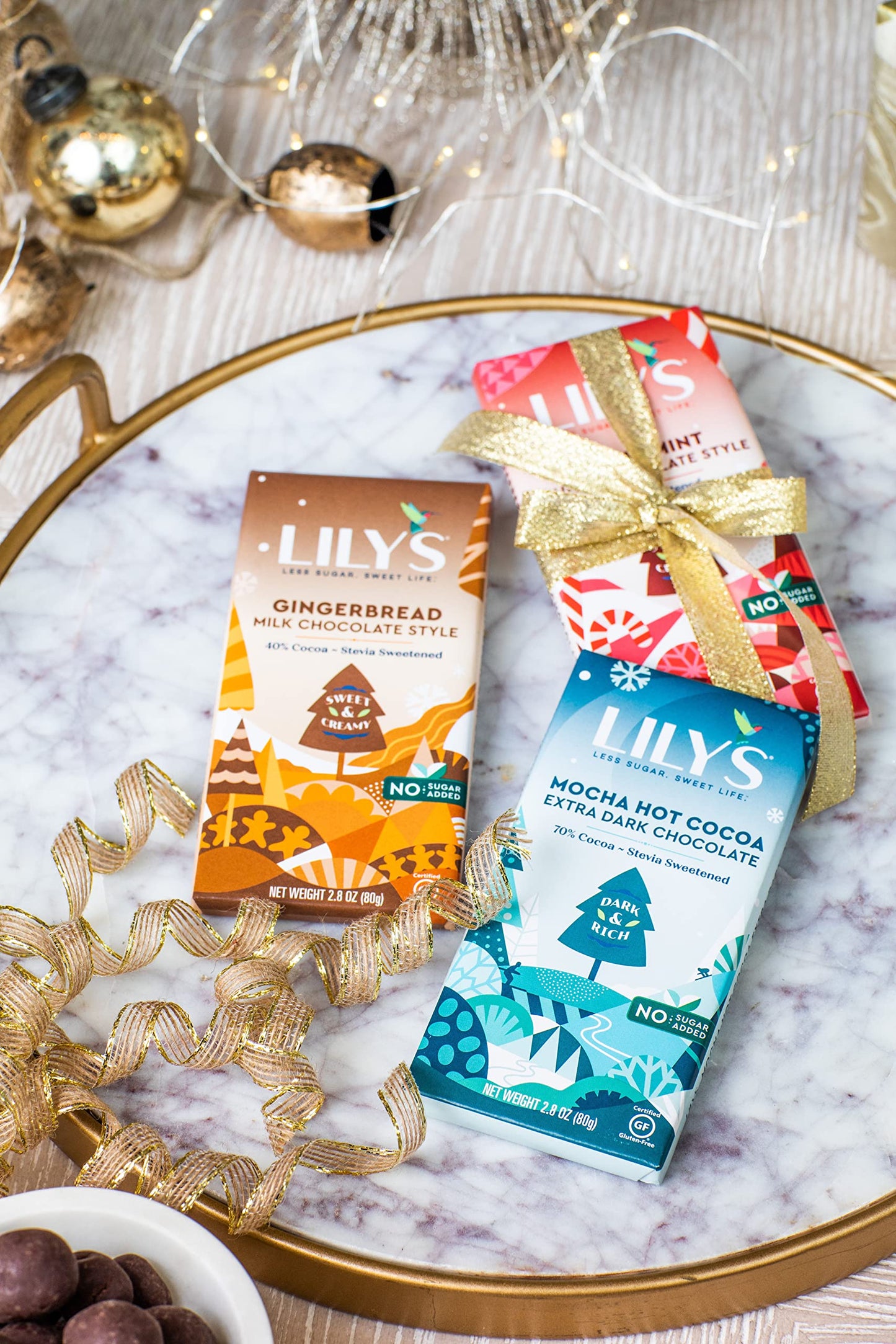 Peppermint White Chocolate Style Bar By Lilys Sweets Stevia Sweetened, No Added Sugar, Low-Carb, Keto-Friendly Fair Trade, Glute