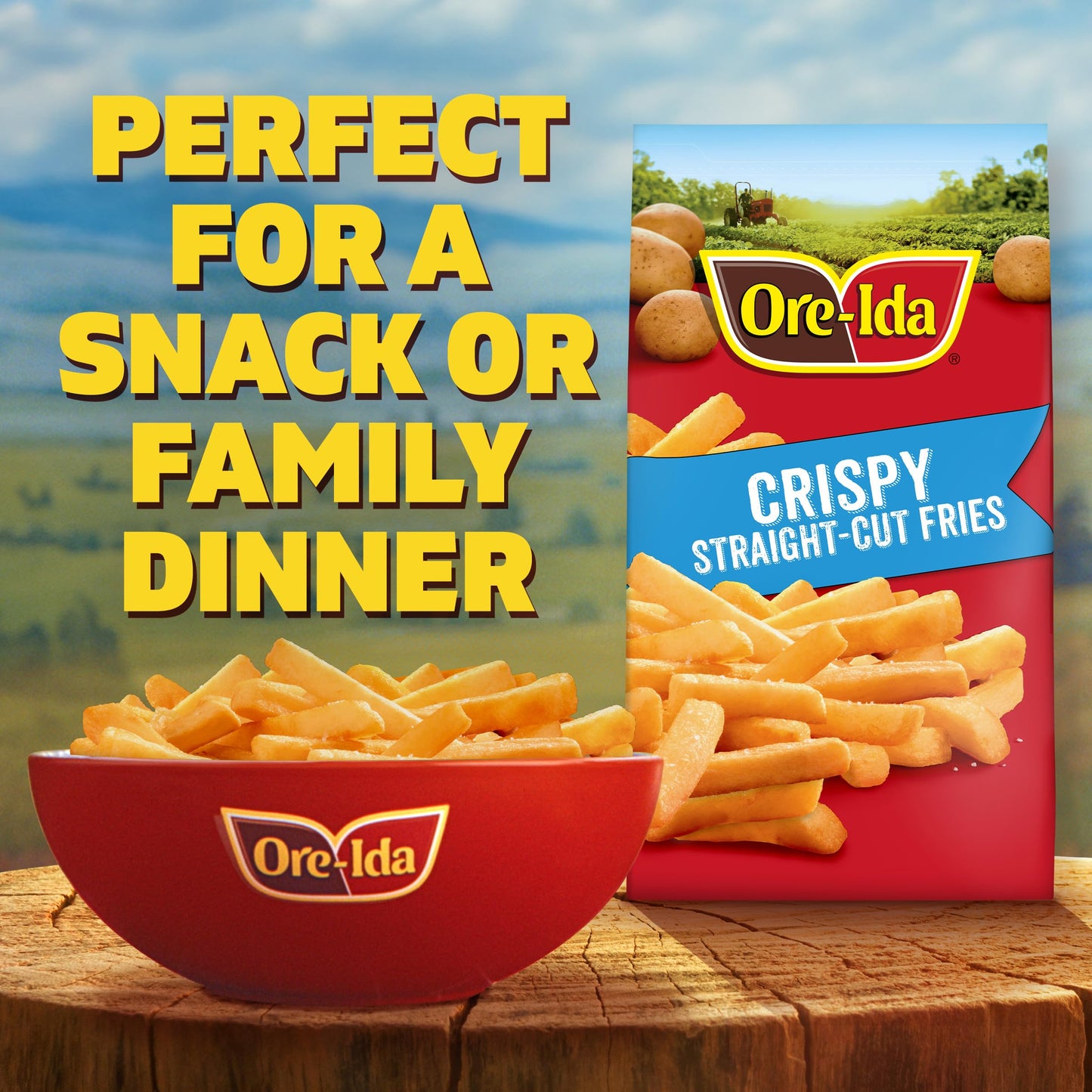 Ore-Ida Crispy Straight-Cut Fries French Fried Potatoes, 32 oz Bag