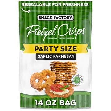 Snack Factory Garlic Parmesan Pretzel Crisps, 14 Oz Party Size Bag