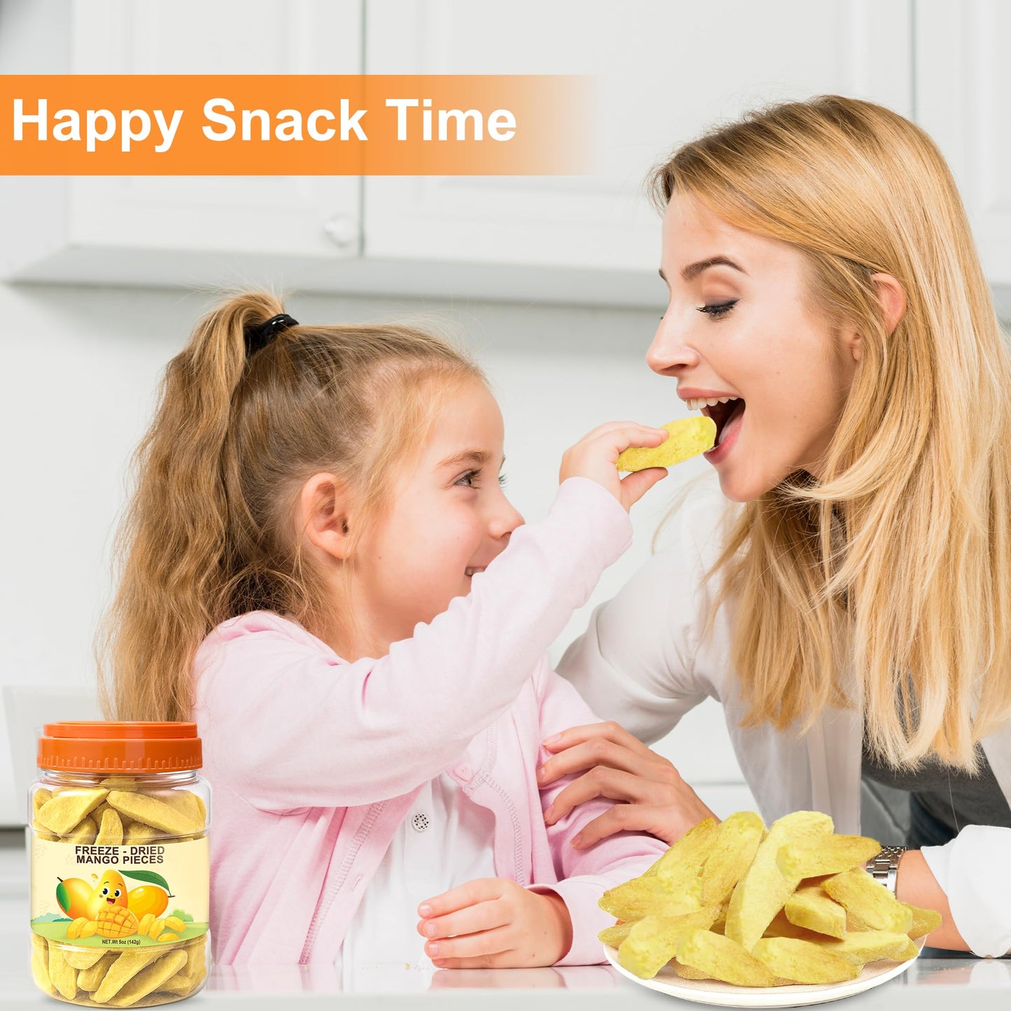 5 Oz Enhanced Freeze-Dried Mango Sliced, Freeze Dried Fruit Mangoes, Crunchy Natural Snack With Low Calories, Fresh Mango-Chips, Fruit Snacks For Kids, Travel, Smoothie, Yogurt, Baked Goods, Holiday Gifts