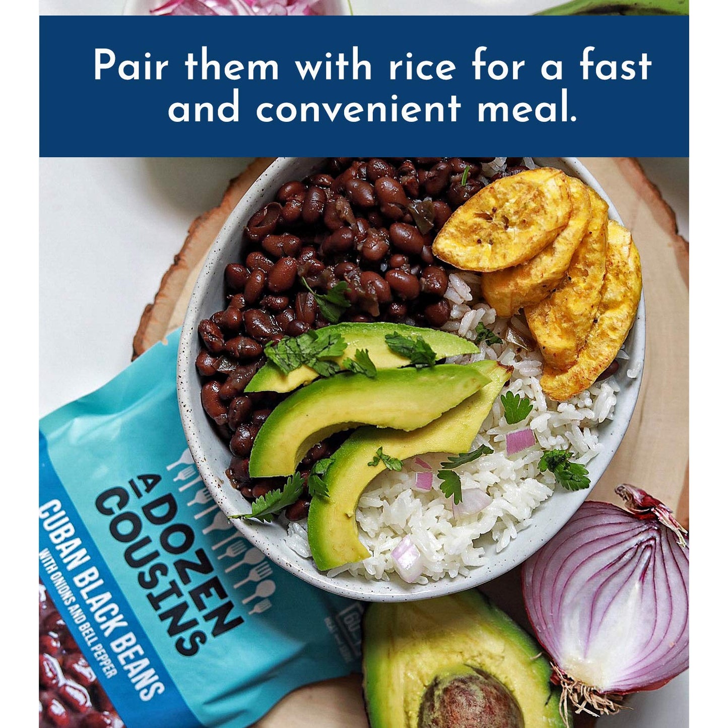 A Dozen Cousins Meals Black Beans Ready To Eat, Vegan And Non-Gmo Seasoned Beans Made With Avocado Oil (Cuban Black Beans, 12-Pa