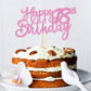 Cyodoos Pink Glitter 18th Birthday Cake Topper - Medium Paper Food Picks for Party Decorations