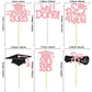 Gyufise Cupcake Toppers 24Pcs Glitter Congrats Grad 2025 Paper Pink Decorations