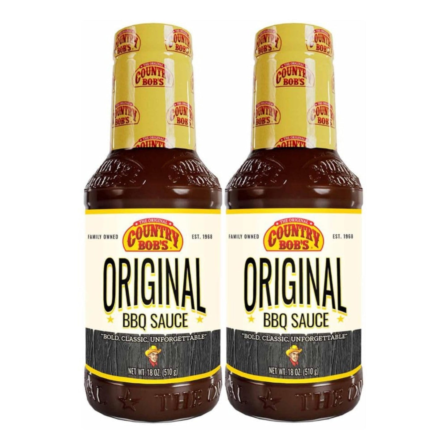 Country Bobs Barbecue Sauce - Smoky, Sweet & Bold - 18 oz Pack of 2