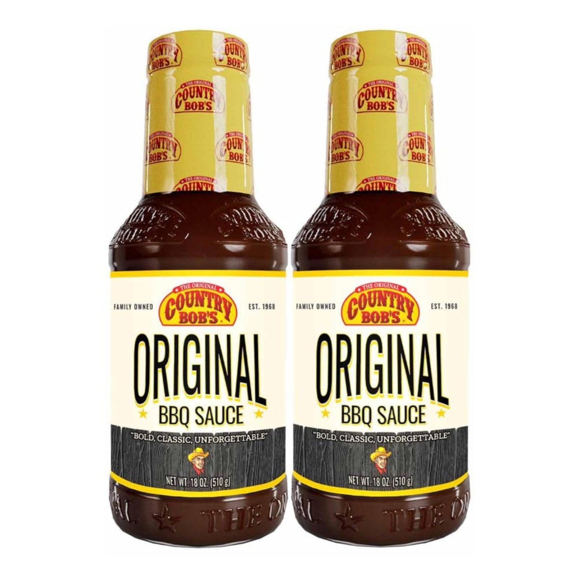 Country Bobs Barbecue Sauce - Smoky, Sweet & Bold - 18 oz Pack of 2