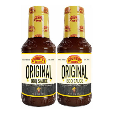 Country Bobs Barbecue Sauce - Smoky, Sweet & Bold - 18 oz Pack of 2