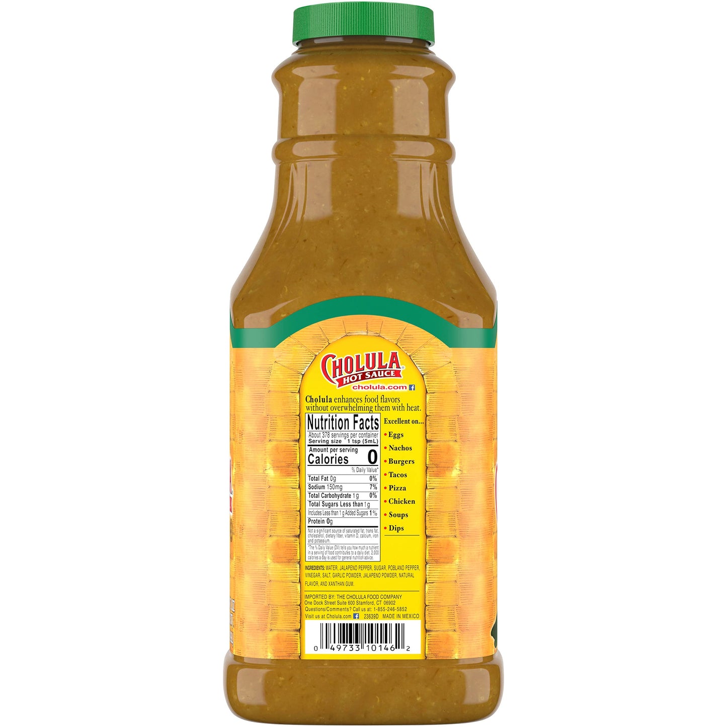 Cholula Green Pepper Hot Sauce, Jalapeno Hot Sauce, 64 Fl Oz Bulk Container