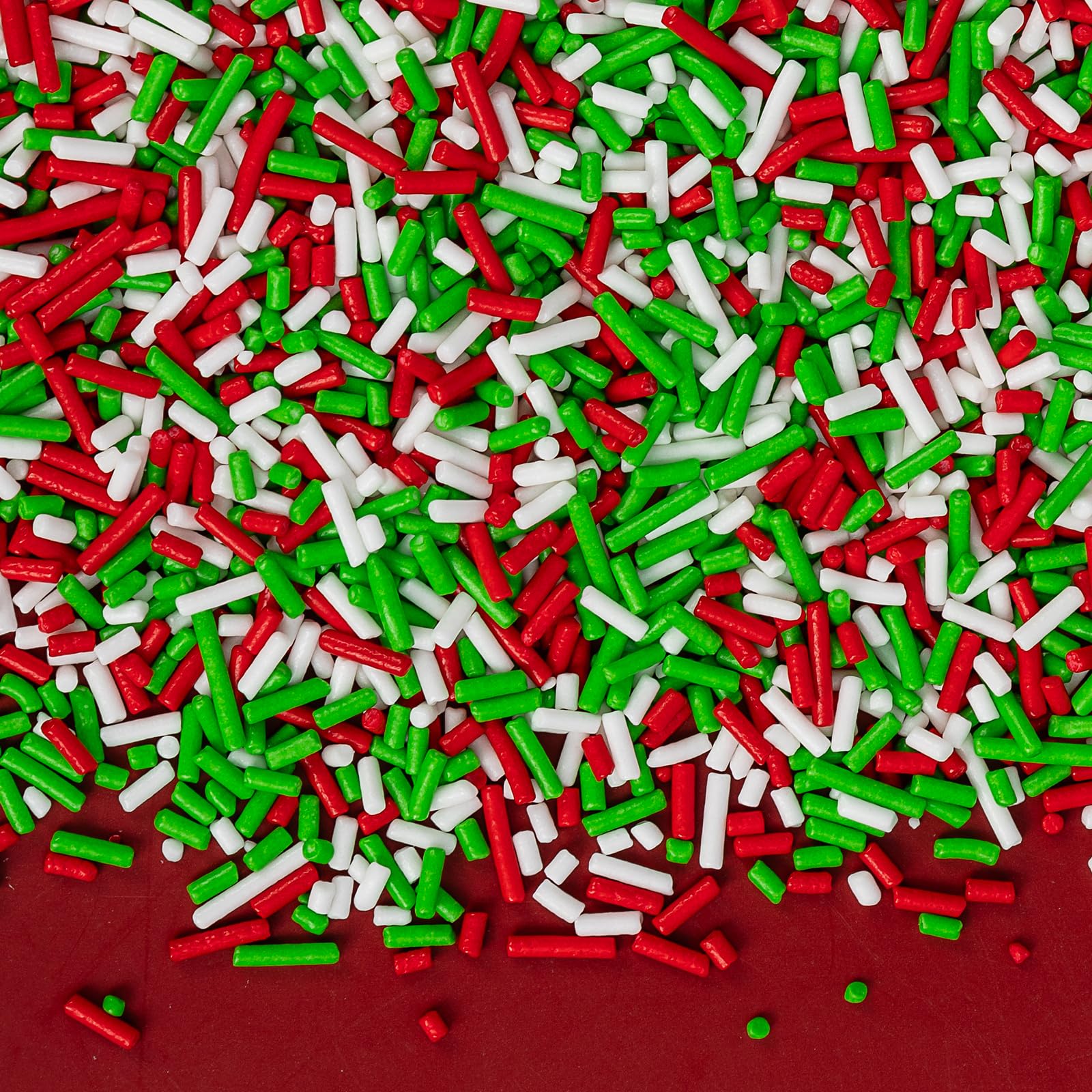 Christmas Jimmies Sprinkles for Cake Decorating,White Red and Green Jimmies Mix,Edible Sugar Holiday sprinkle for Cupcake Topper