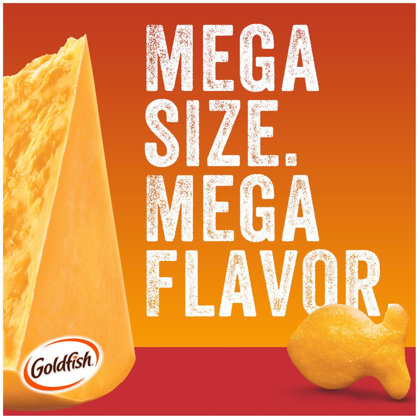 Goldfish Mega Bites, Sharp Cheddar Crackers, 24.3 Oz Carton