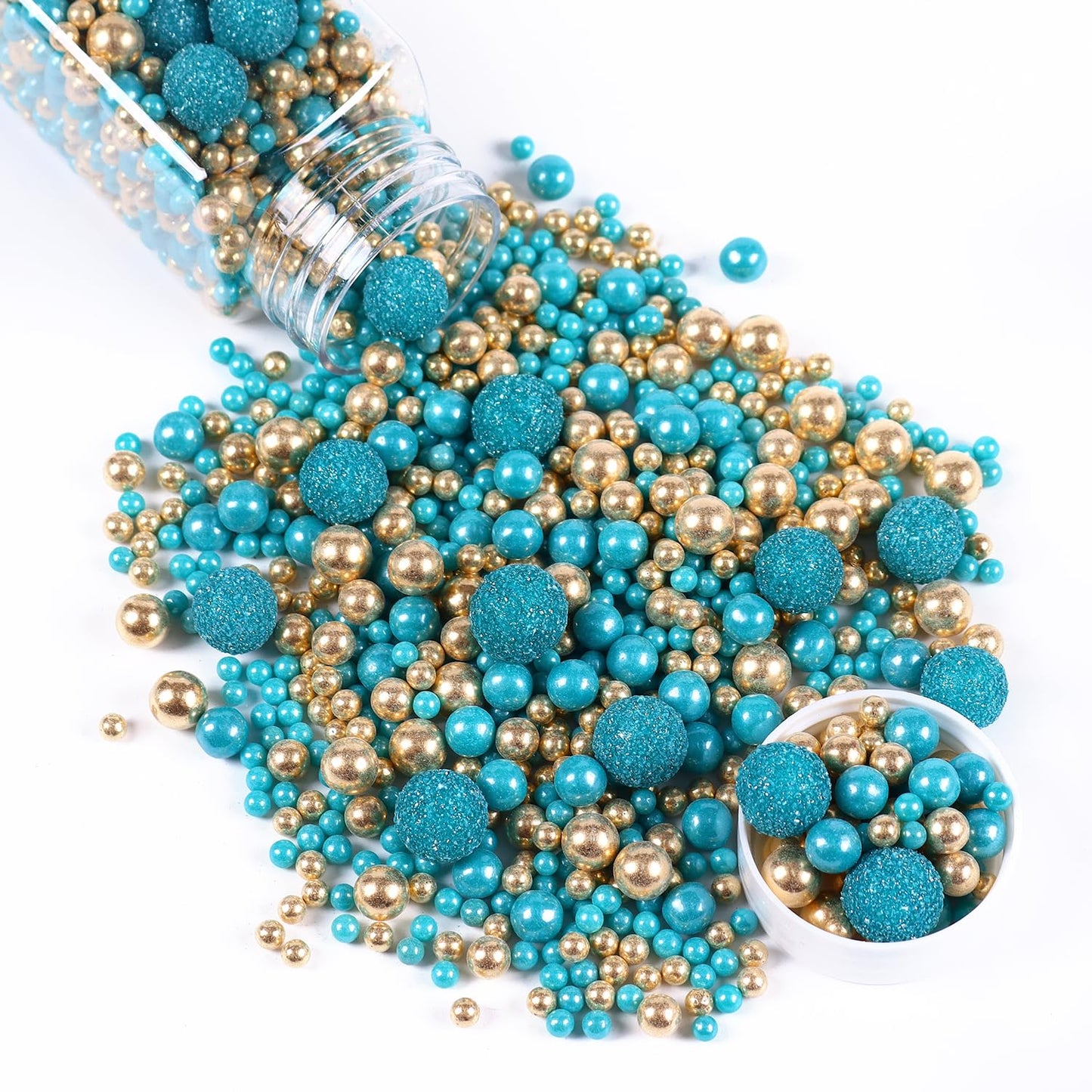 Teal Sprinkles For Cake Decorating 4.23Ounce - Sparkle Pearl Sprinkles For Cupcake Toppers, Ice Cream, Candy, Cookie Decorations