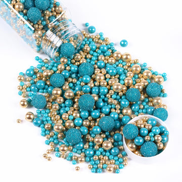 Teal Sprinkles For Cake Decorating 4.23Ounce - Sparkle Pearl Sprinkles For Cupcake Toppers, Ice Cream, Candy, Cookie Decorations