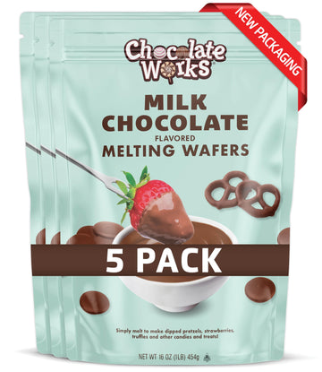 Chocolate Works Melting Chocolate Parent (1.0 lb (Pack of 5), Milk Chocolate)