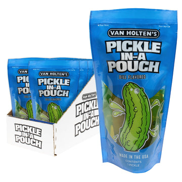 Van Holtens Pickles Jumbo Dill Pickle-In-A-Pouch, 12 Pack, 4 Ounce Each