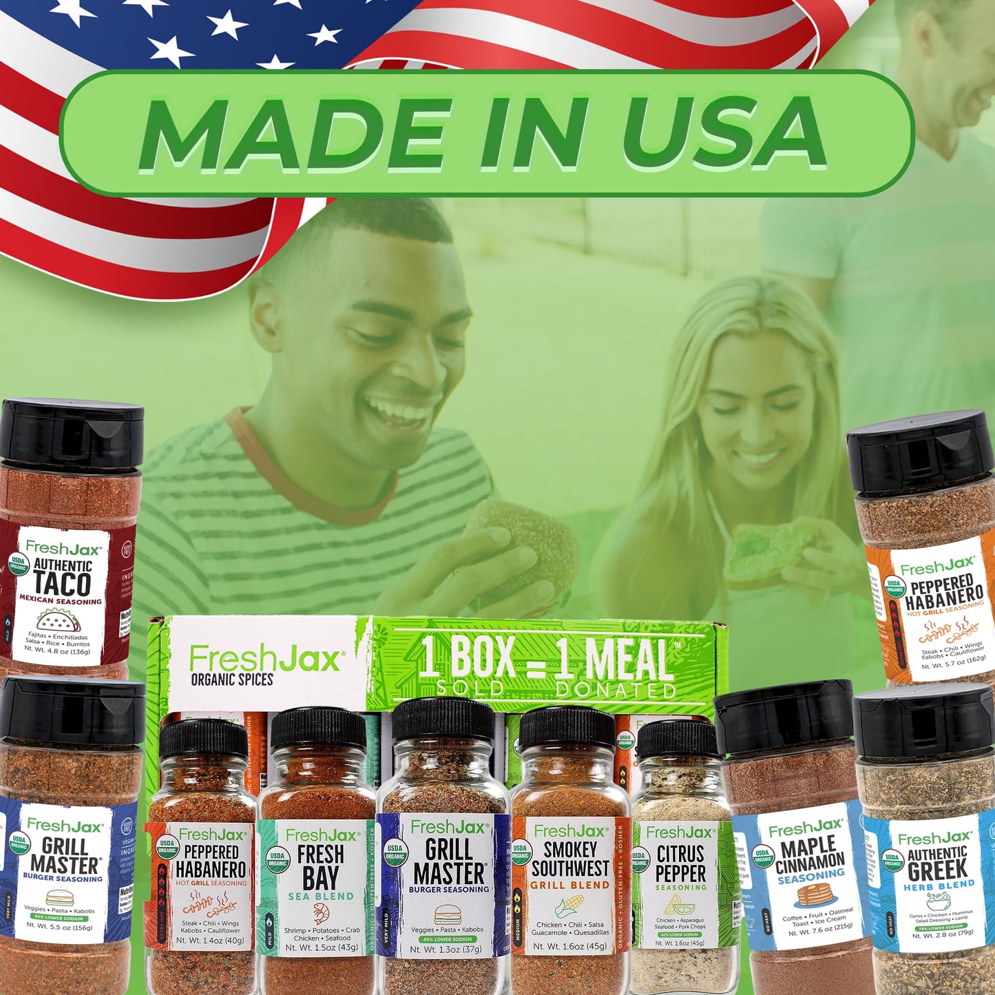 Freshjax Organic Maple Cinnamon Topping (7.6 Oz) - Sweet Maple Spice For Coffee, Popcorn & Baking, Gourmet Seasoning