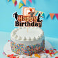 Ercadio 1 Pack Basketball Happy Birthday Cake Toppers Basketball Player Cupcake Picks Basketball Happy Birthday Cake Picks For S