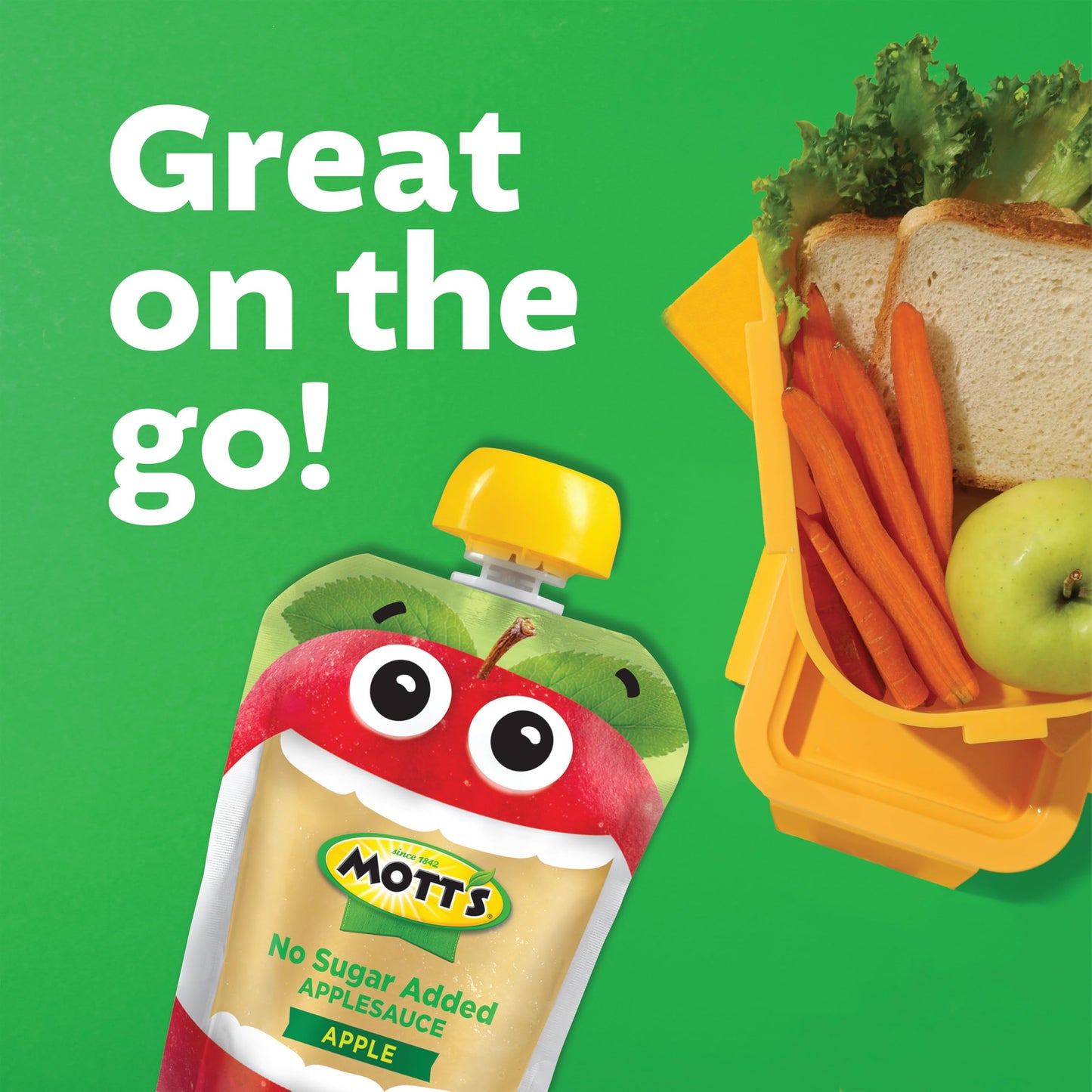 Motts No Sugar Added Applesauce Variety Pack, 48 Count (4 Packs of 12), 3.2 oz Clear Pouches