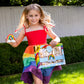 Cookie Decorating Kit - Rainbow Designer Cookie Kit - 8 Pre-Baked Rainbow Cookies, Cookie Icing, Edible Decorations And Glittery