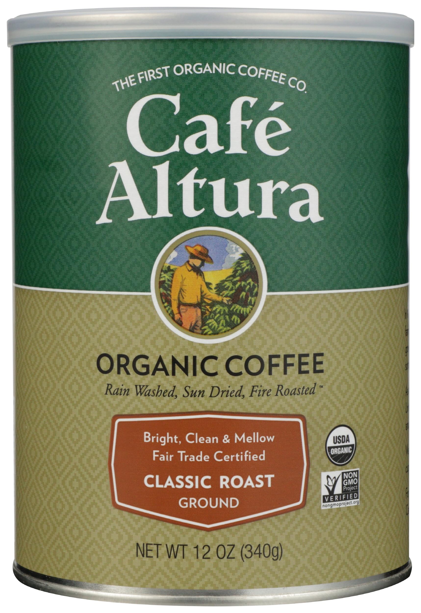 Cafe Altura Ground Organic Coffee, Fair Trade Classic Roast, 12 oz Can