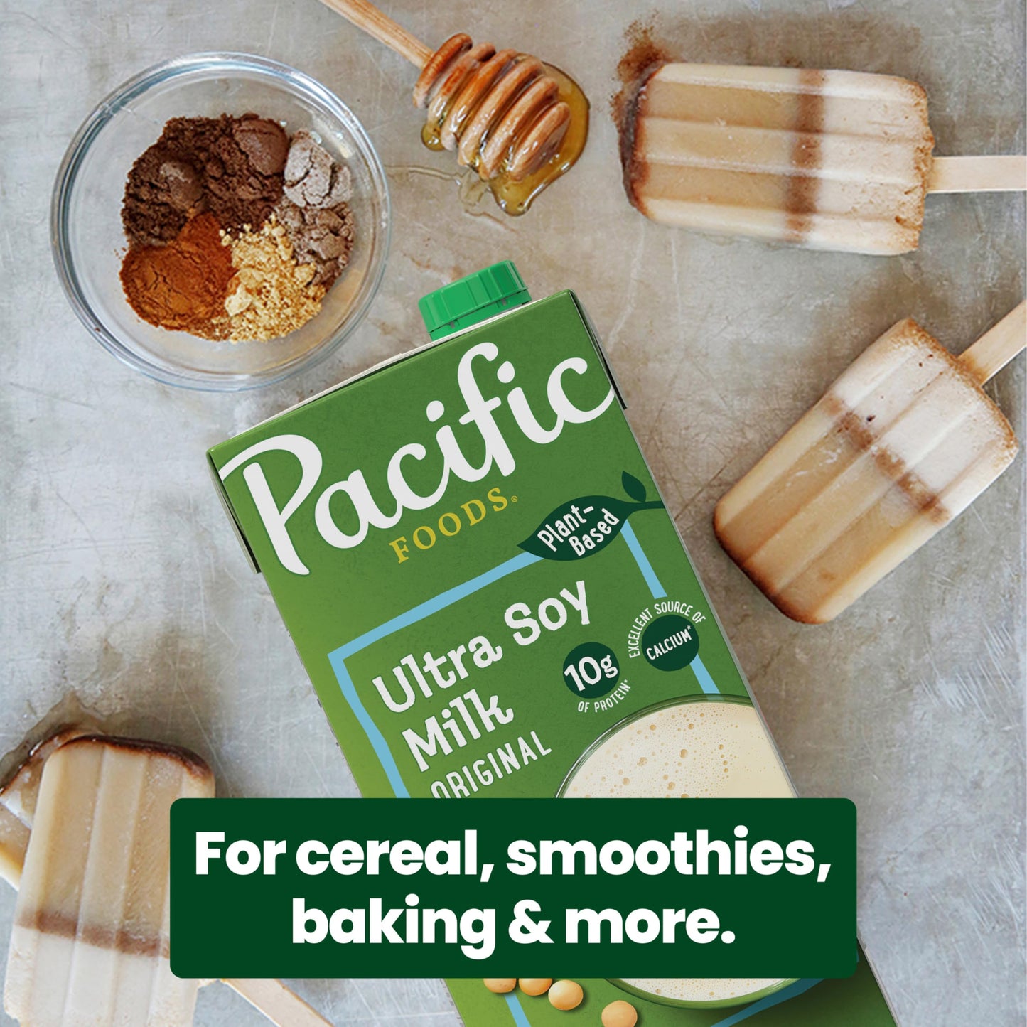 Pacific Foods Original Ultra Soy Milk, Plant Based Milk, 32 oz Carton (Pack of 5)