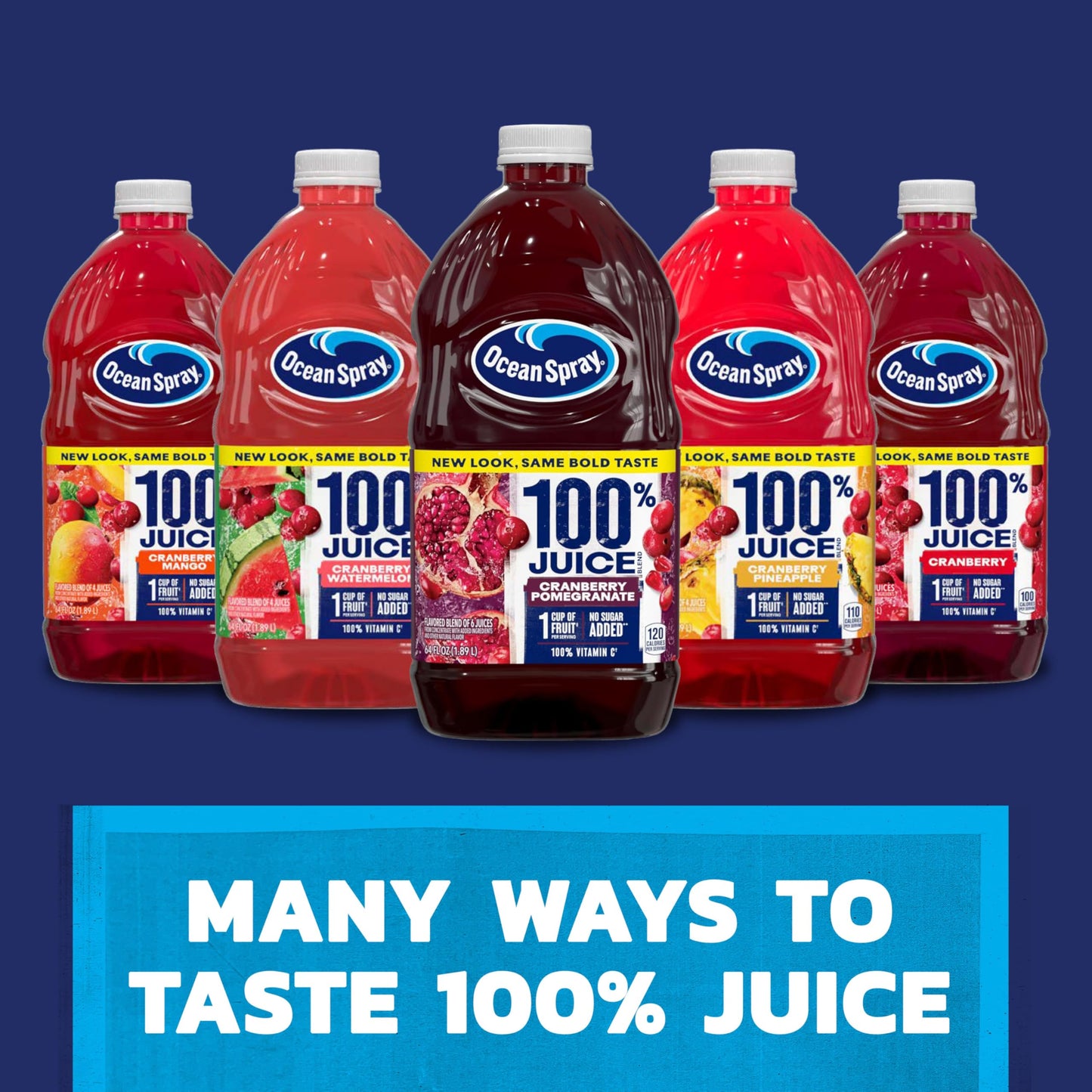 Ocean Spray 100% Juice Cranberry Mango Juice Blend  64 Fl Oz Bottle (Pack of 1)