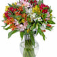 Benchmark Bouquets, 25 Stem Peruvian Lilies, Glass Vase Included, Gift Fresh Flowers For Birthday, Anniversary, Get Well, Sympat