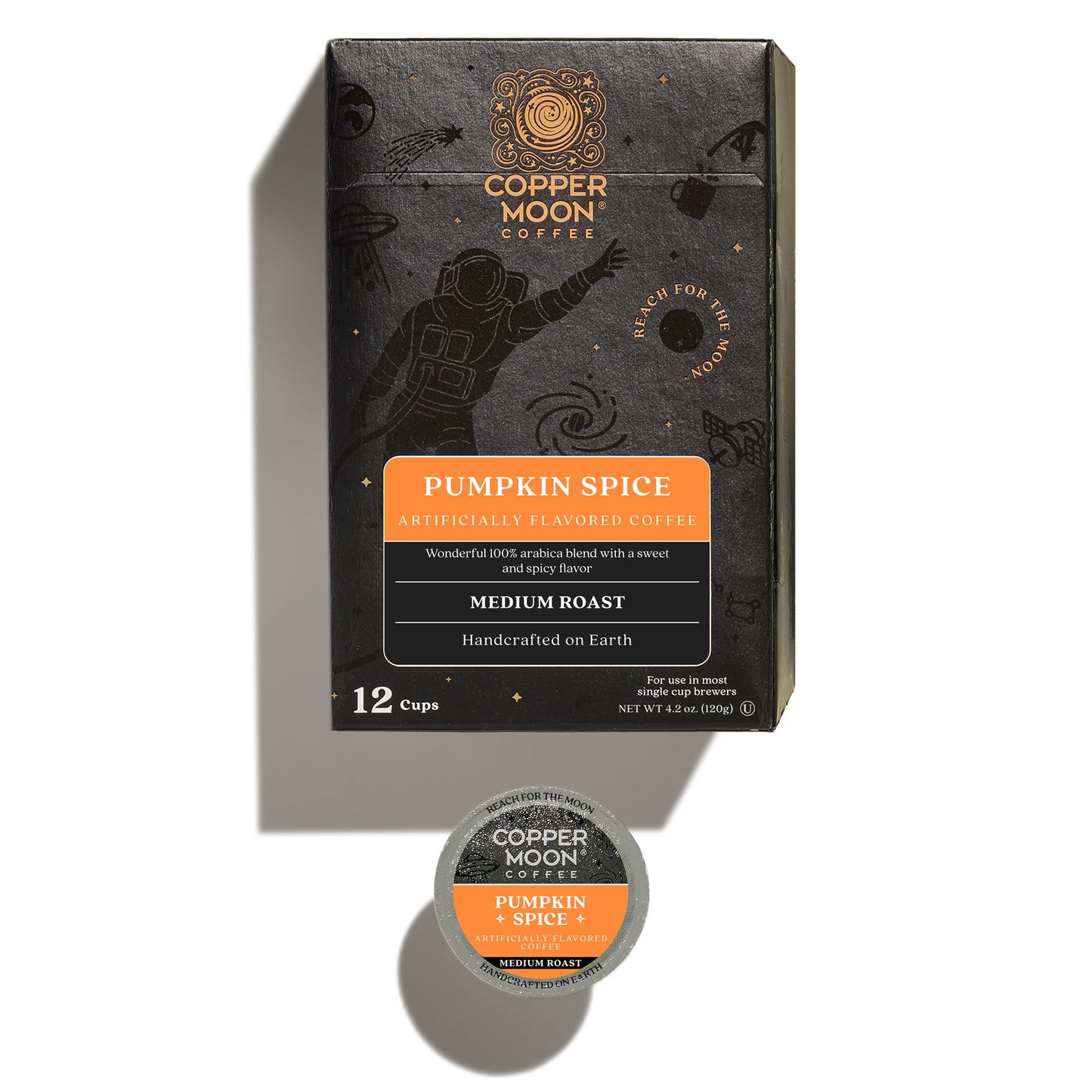 Copper Moon Pumpkin Spice Coffee Pods for Keurig, Medium Roast, 12 Count, COMINHKG109049