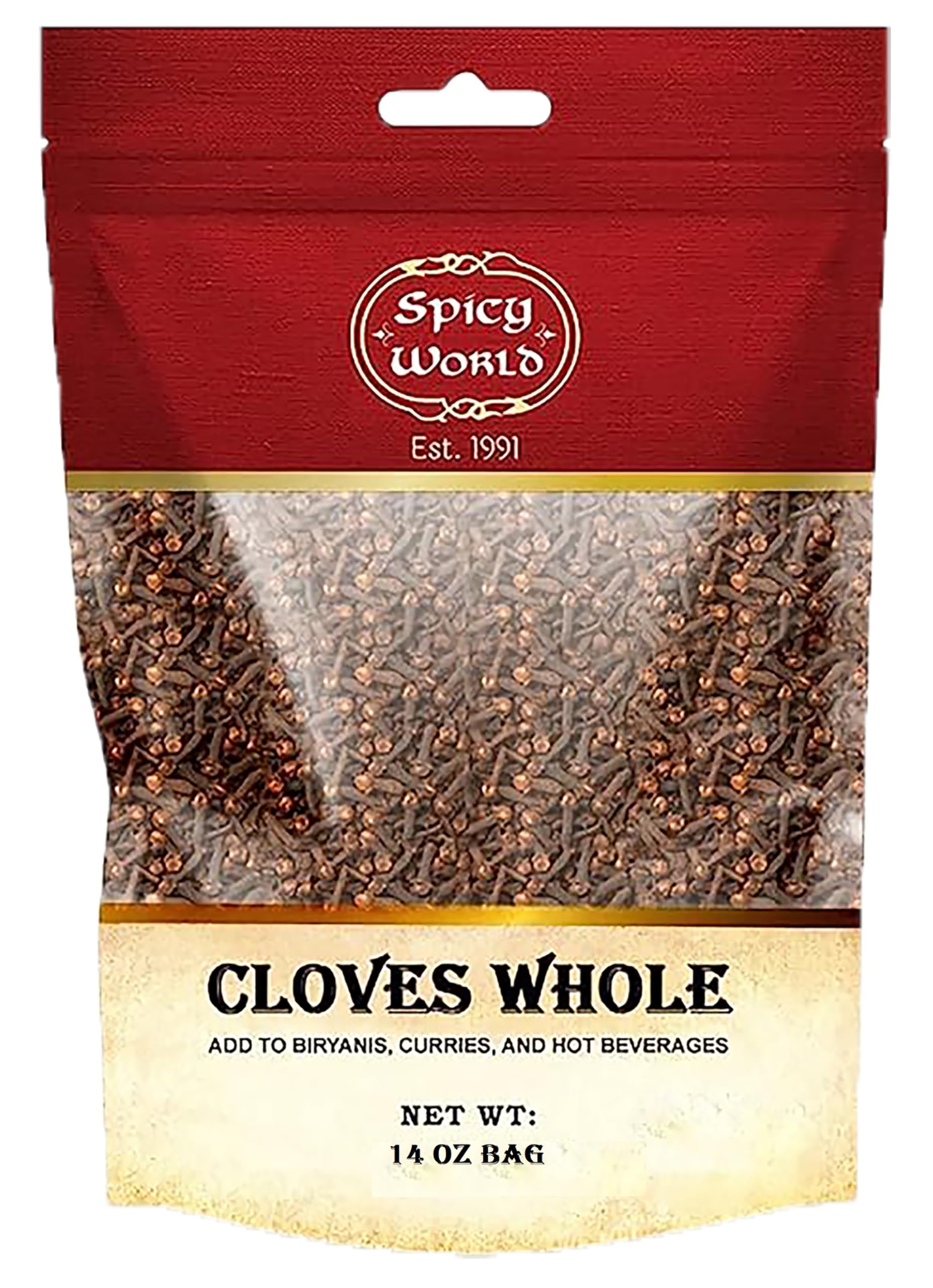 Spicy World Whole Cloves Bulk 14 Oz Bag - Premium Quality - Great for Foods, Clove Tea, Clove Pomander Balls & Potpourri - Aroma