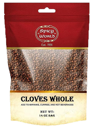Spicy World Whole Cloves Bulk 14 Oz Bag - Premium Quality - Great for Foods, Clove Tea, Clove Pomander Balls & Potpourri - Aroma