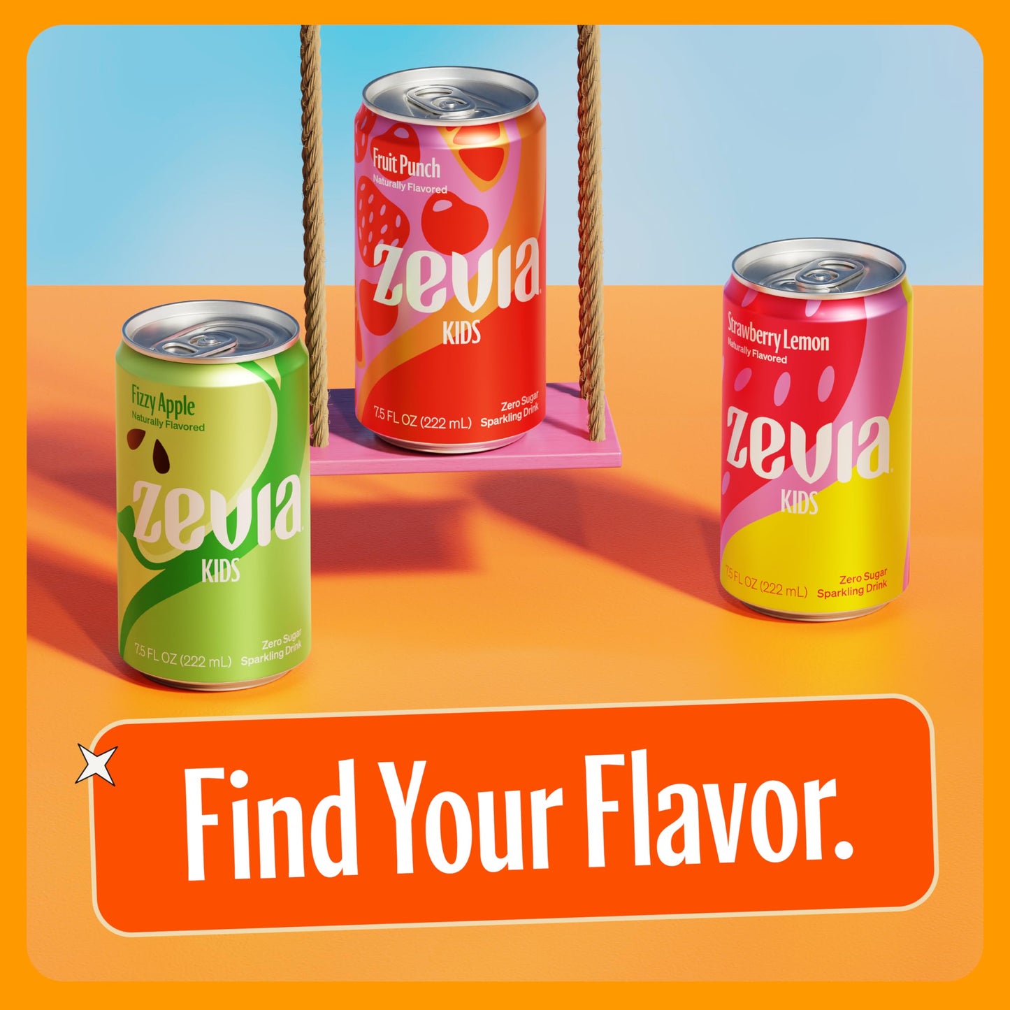 Zevia - Kidz Orangecrm Spark Drink - Case Of 4-6/7.5 Fz