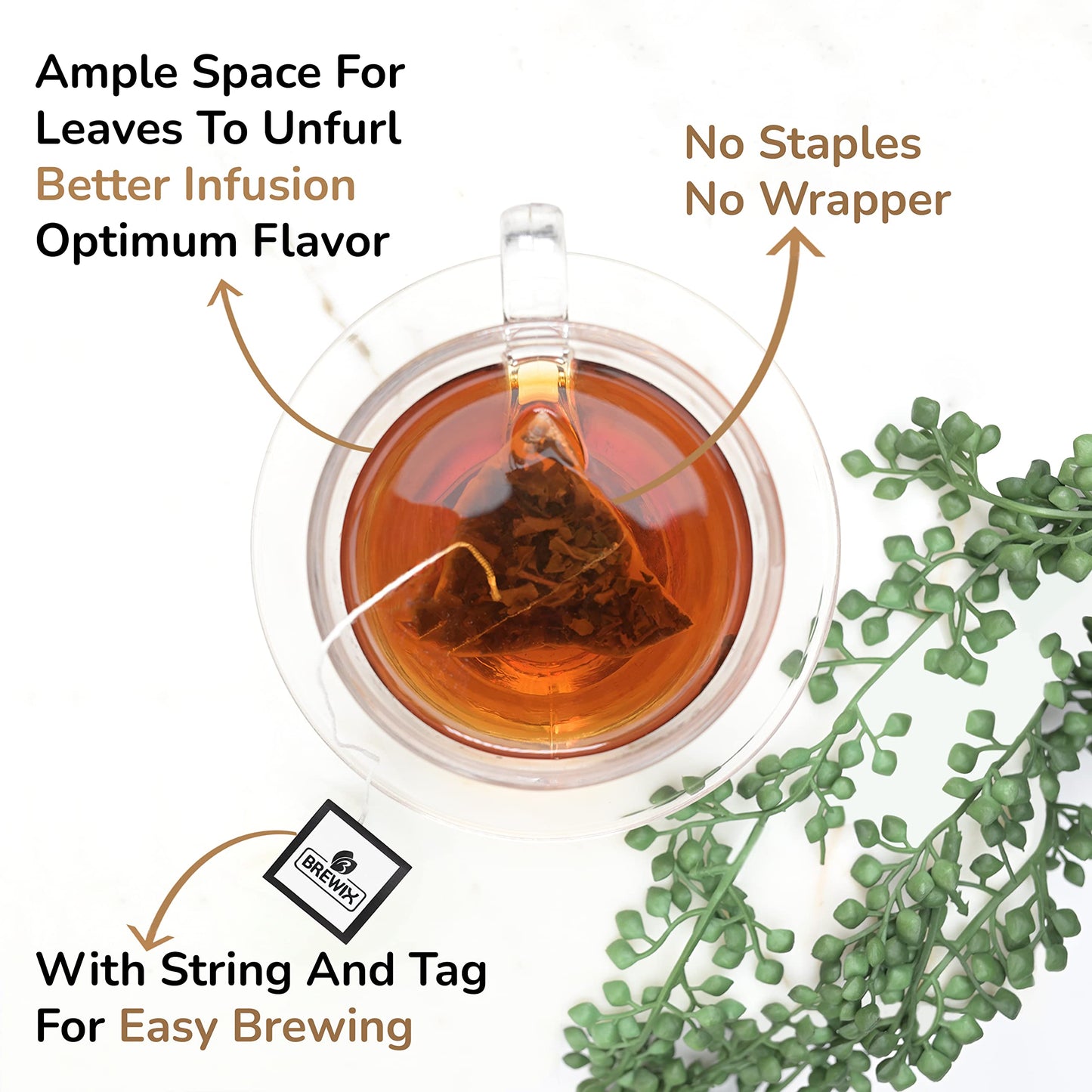 BREWIX Earl Grey Black Tea Bags, Bold & Aromatic, Gluten Free, 50 Count
