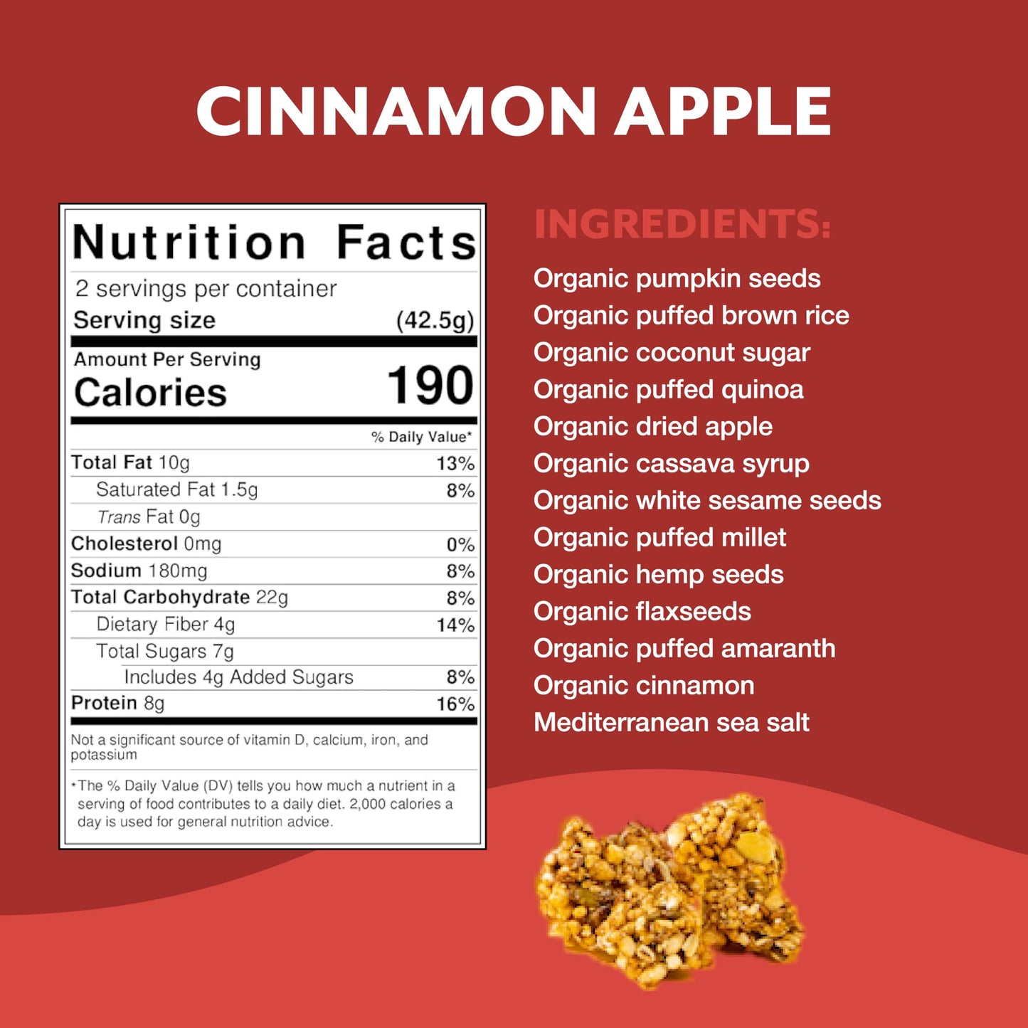 Tosi Puffs Cinnamon Apple Vegan Snacks, Gluten Free, 8G Protein, 1 oz (4 Pack)