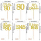 Rssta i 24 Pack Gold Glitter 80th Birthday Cupcake Toppers Paper Cake Decorations
