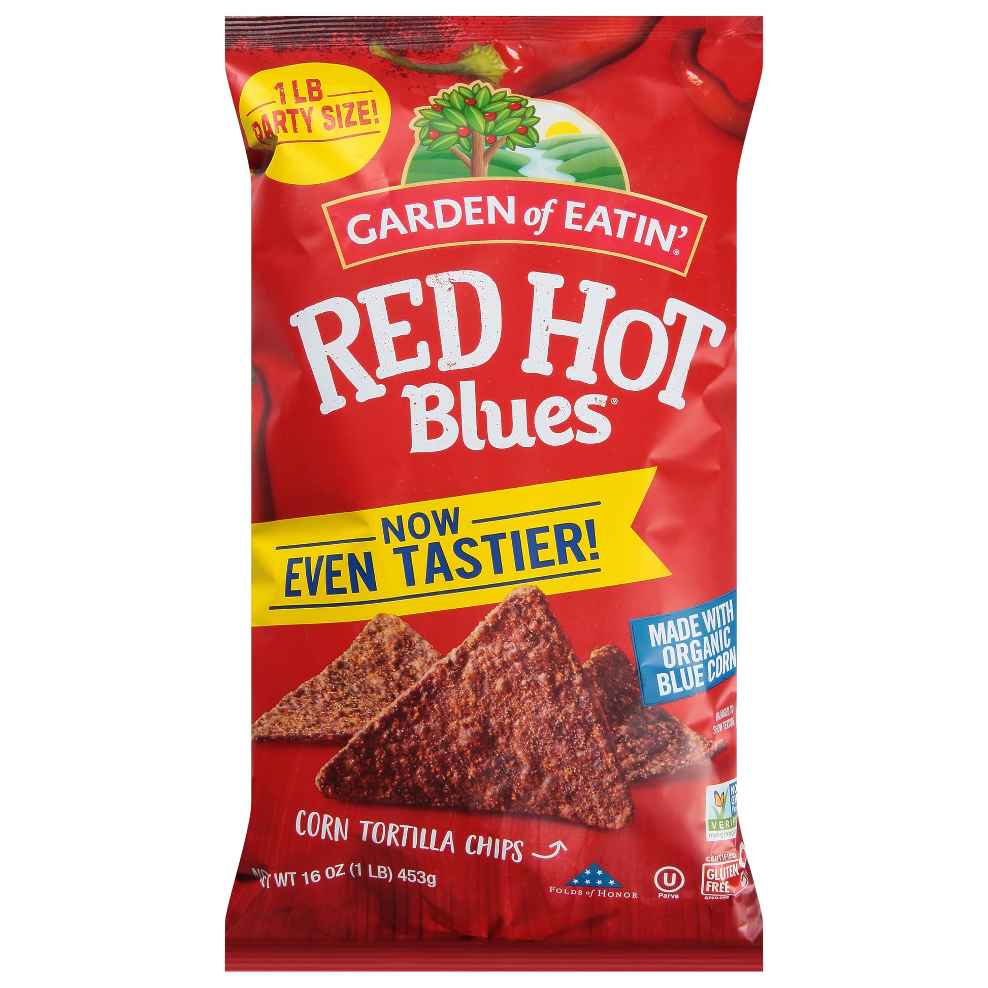 Garden of Eatin Corn Tortilla Chips, Red Hot Blues, 1 lb bag