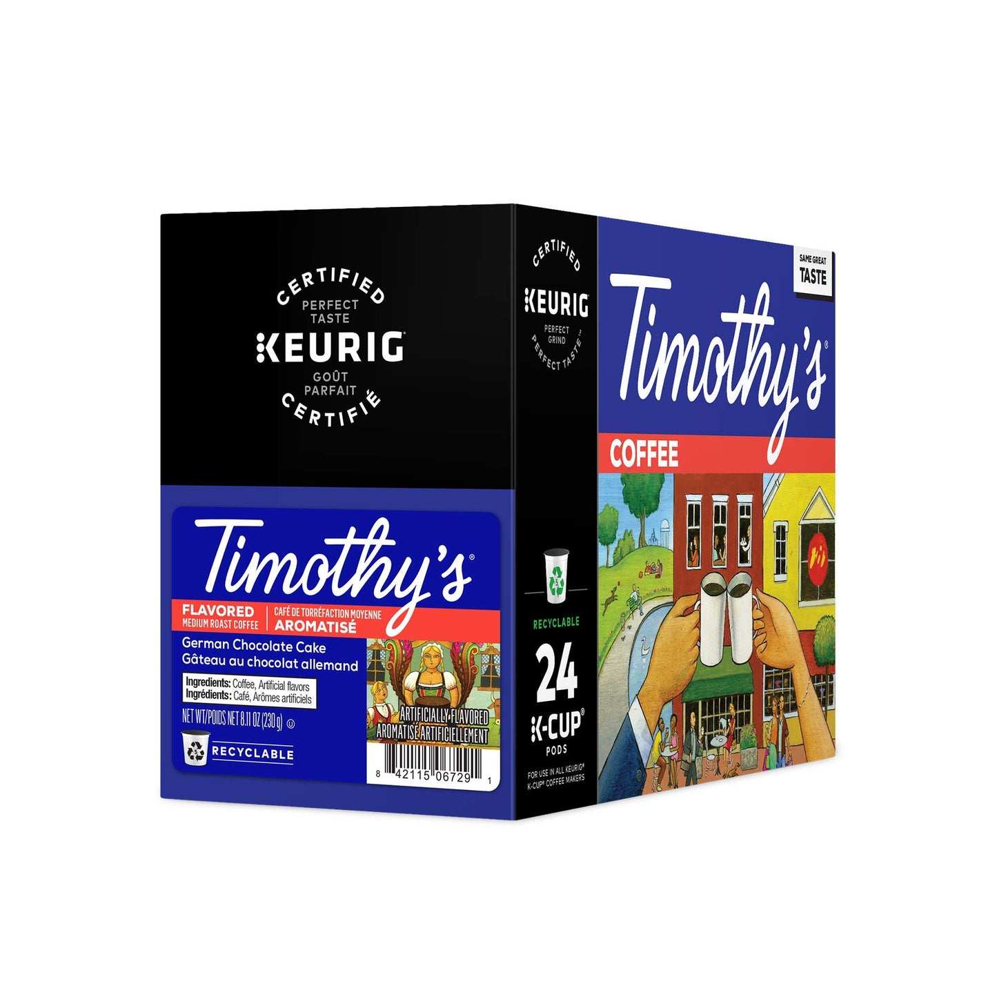 Timothys World Coffee German Chocolate Cake K-Cup Portion Pack 24-Count (Pack of 2) Model 74-01113