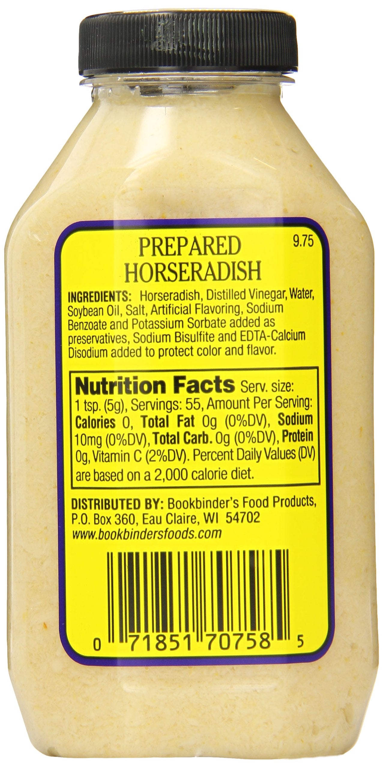 Bookbinders, Horseradish Prepared, 9.75 Oz, (Pack Of 9)
